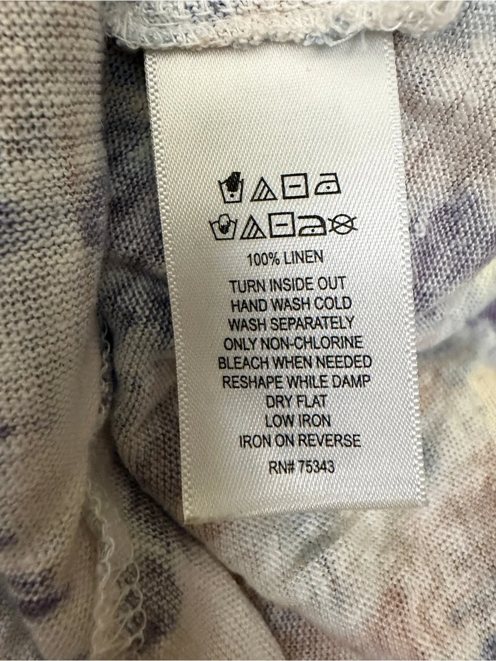 Cynthia Rowley 100% linen Pastel Tie-Dye V-Neck Drawstring Coverup Dress